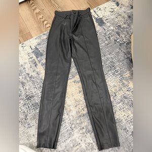 Zara Leather Jeans Sleek Black Pants